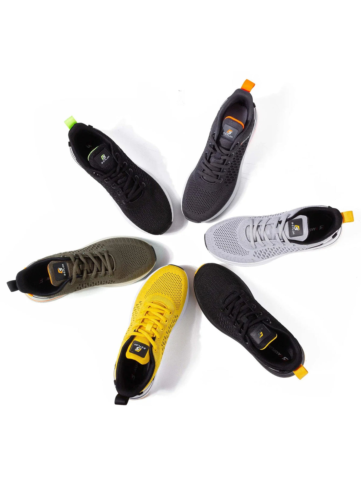 Baasploa Herren-Laufschuhe, neue atmungsaktive Mesh-Sport-Sneaker, Übergröße 41–48, klassische Freizeitschuhe für Herren, rutschfest, Outdoor-Komfort