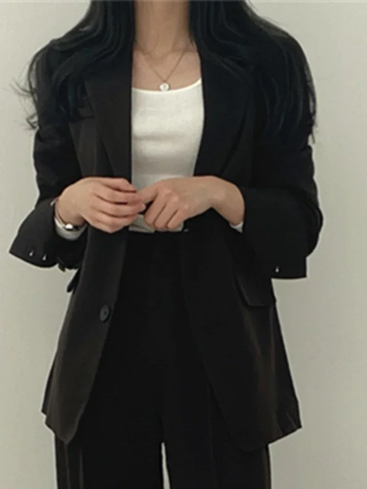 Modische 2-Teilige Damen-Sets Frühling Herbst Neu im Koreanischen Stil Hosen-Sets Eleganter Pendler-Anzug Mantel 2-Teilige Damen-Jacken-Sets