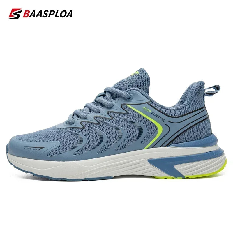 Baasploa Herren-Laufschuhe, neue leichte Mesh-Sportschuhe, atmungsaktiv, modisch, bequem, Freizeitschuhe, rutschfest, zum Gehen