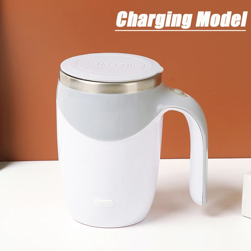 Tragbare automatische Rühr-Kaffeetasse, magnetisch, elektrisch, Edelstahl, selbstmischender Kaffeebecher, drehbar, für Zuhause, Büro, Reisen