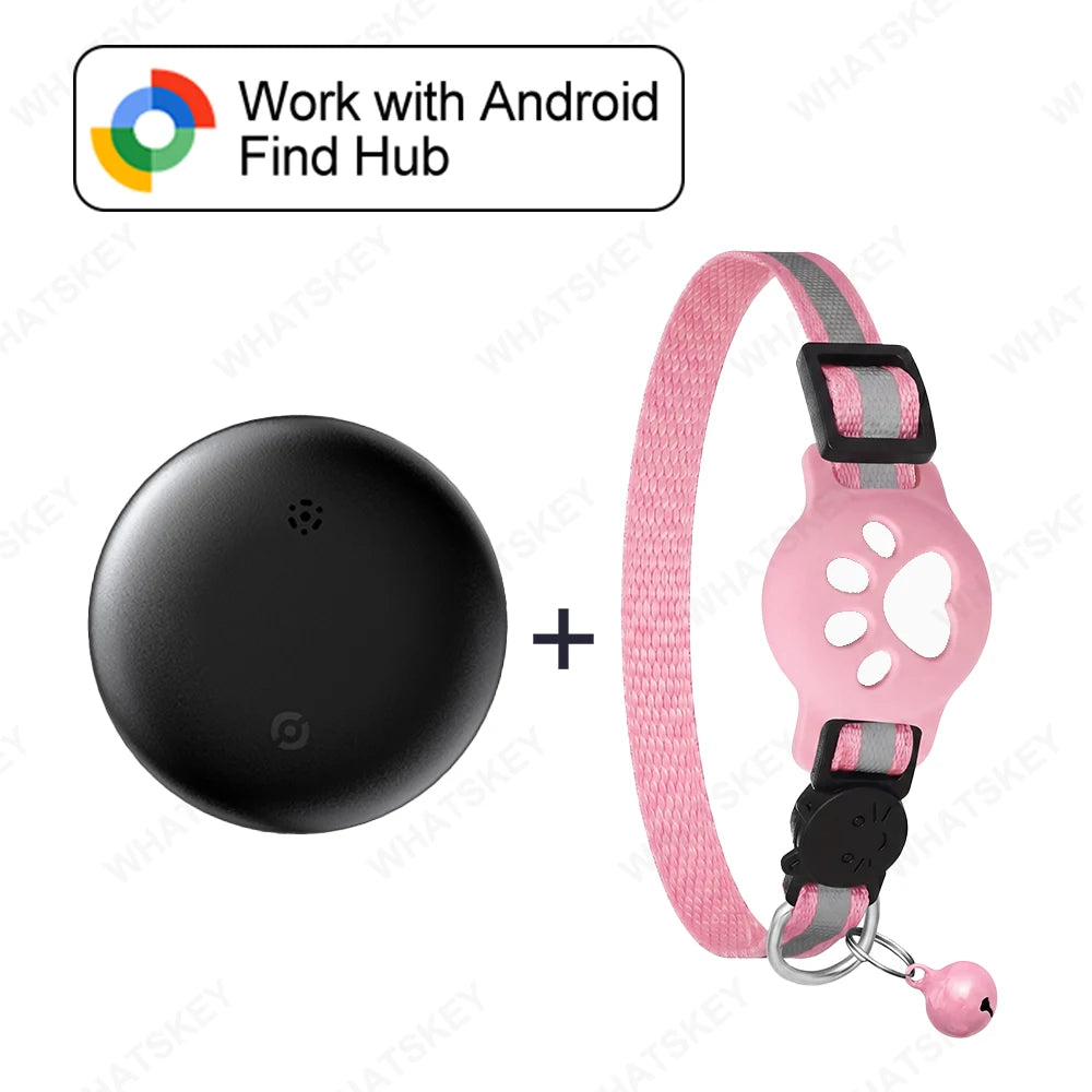 Verstellbares Haustier-Halsband mit GPS-Tracker, Google Find My Android Finder, Ortungsgerät-Set, Haustierzubehör, Elektronische Geräte für Katzen und Haustiere