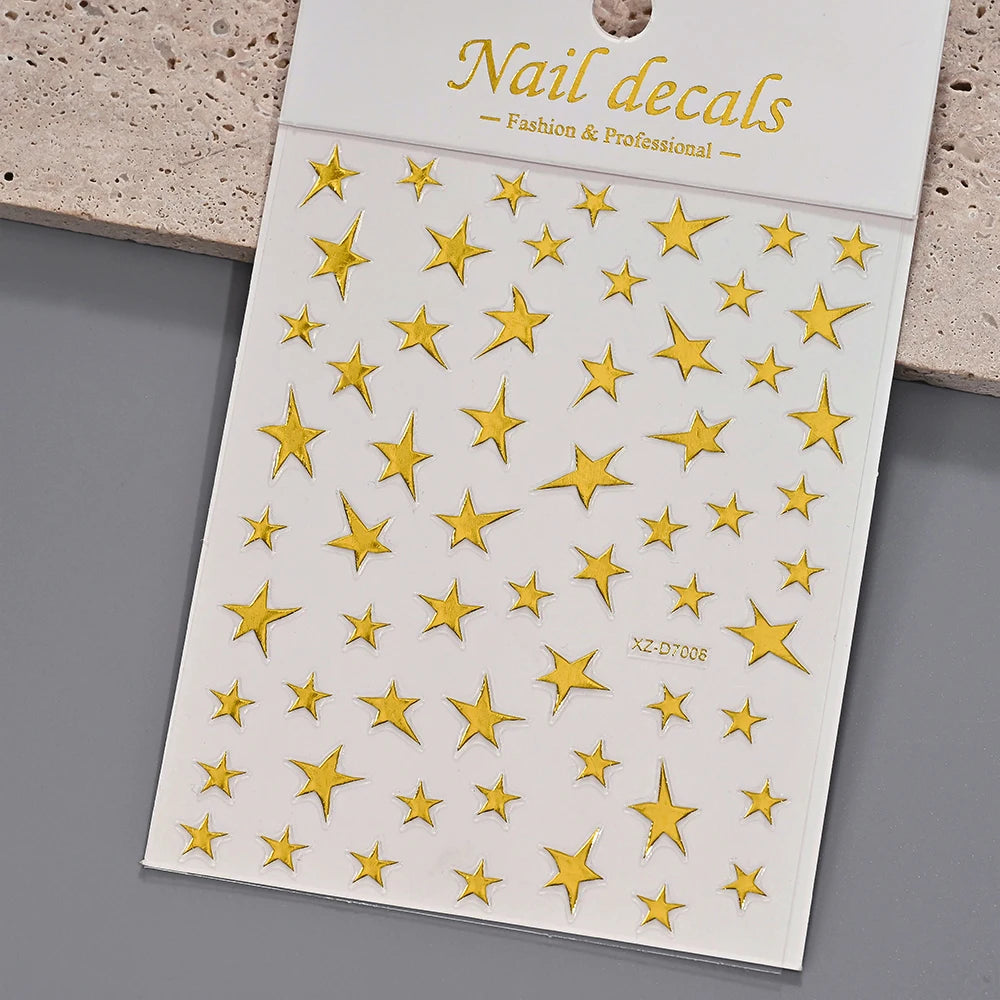 1 Stück 3D Bronzing Gold French Strips LinesNail Art Aufkleber Unregelmäßige Metall French Line Nagelaufkleber Selbstklebendes Nagelzubehör 4