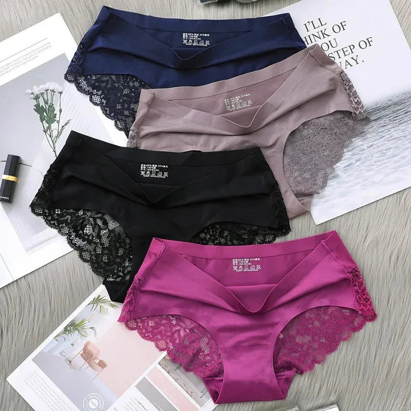1/2/3Pcs Nahtlose WomenComfort Spitze Slip Aushöhlen Höschen Set Unterwäsche Low Rise Weibliche Sport Panty weiche Dame Dessous Sexy