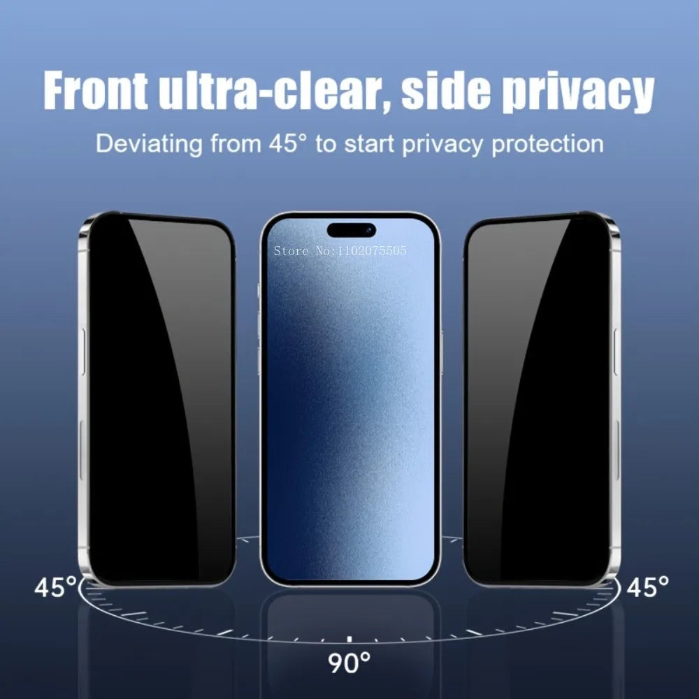 3 Stück Privatsphäre gehärtetes Glas für iPhone 17/16/15/14/13/12/11 Pro Max 15 Plus 17 Pro 12 Mini XR XS 15 Pro Anti-Spy Schutzfolie