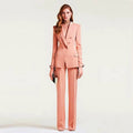 Elegantes, zweireihiges Blazer- und Hosen-Set für Damen, hochwertiger zweiteiliger Hosenanzug, Büro-Outfit, modische, passende Sets