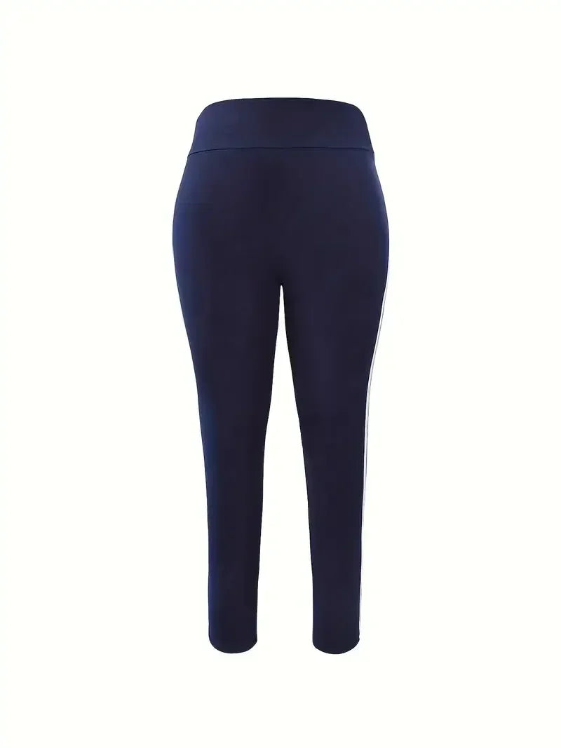 Frauen 1XL-5XL Plus Größe Mode Gestreiften Leggings Hosen Damen Beiläufige Dünne Sport Hosen Laufhose
