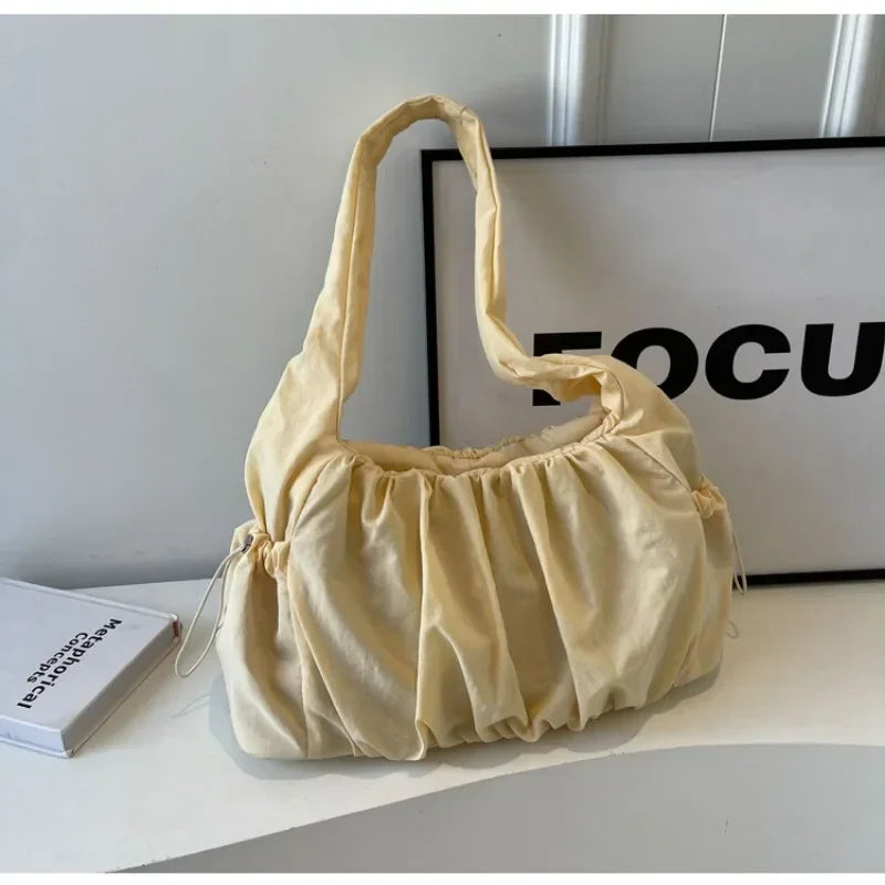Nylon-Stofftasche für Damen, große Kapazität, Sommer, 2024, neue All-Match-Ins, One-Shoulder-College-Studenten-Klassentasche, Damen-Handtasche