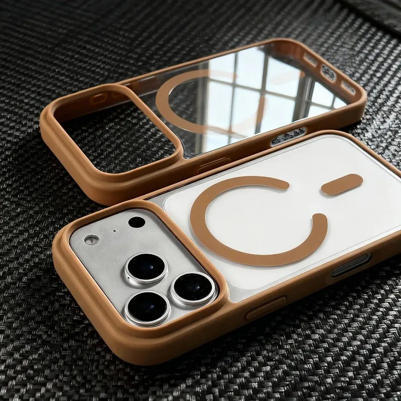 Anti-Vergilbungs-Matte Transparente Handyhülle für iPhone 17 16 15 14 13 Pro Max Plus für MagSafe Magnetische Klare Schutzhülle