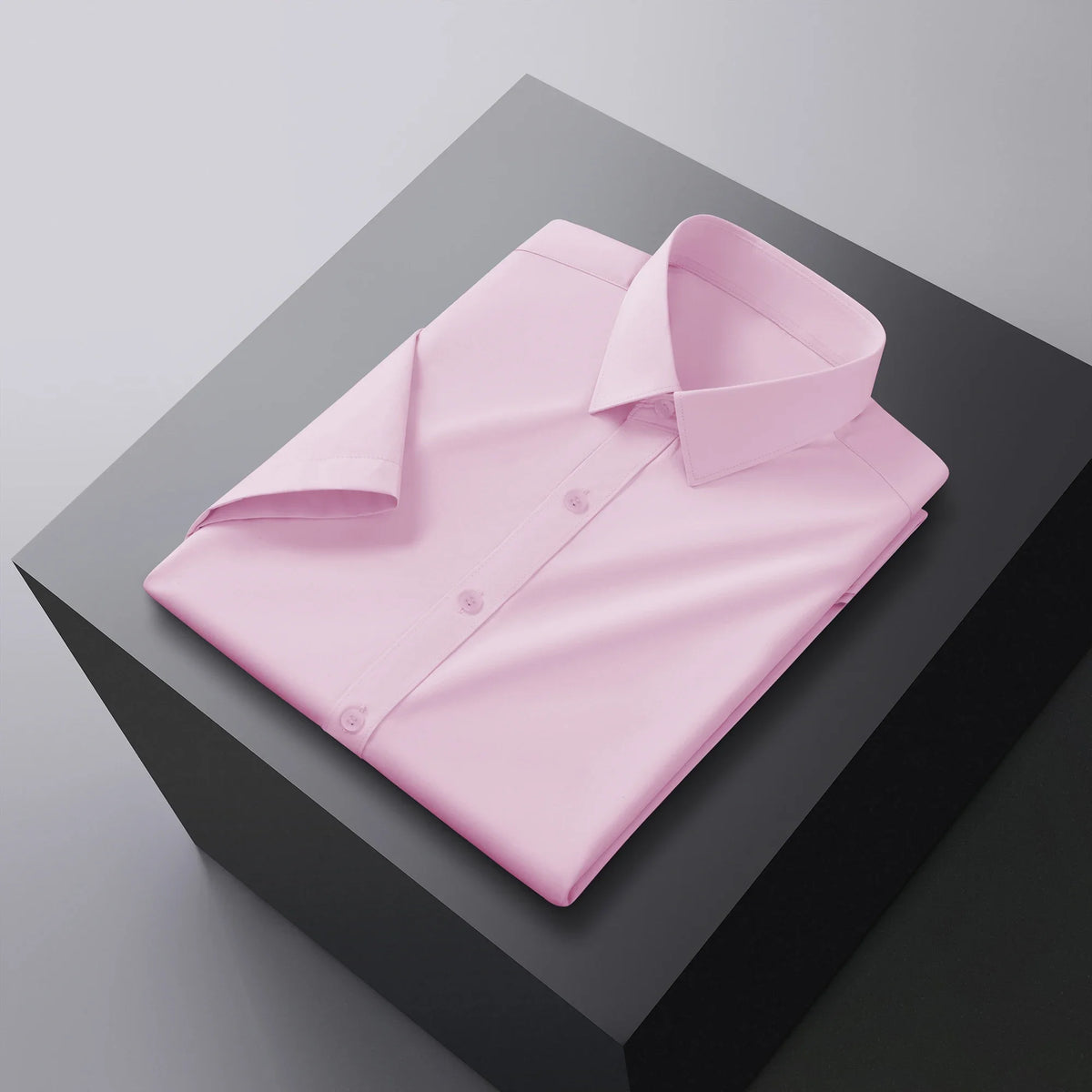 Neues Herren-Business-Casual-Hemd mit kurzen Ärmeln, einfarbig, für Sommermode, ohne Bügeln, bequemes und vielseitiges Oberteil