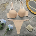 Verdicktes BH-Set mit Raffung und Platzen, einfarbiges Set, geeignet zum Tragen von sexy Damenunterwäsche mit kleinen Brüsten B2051