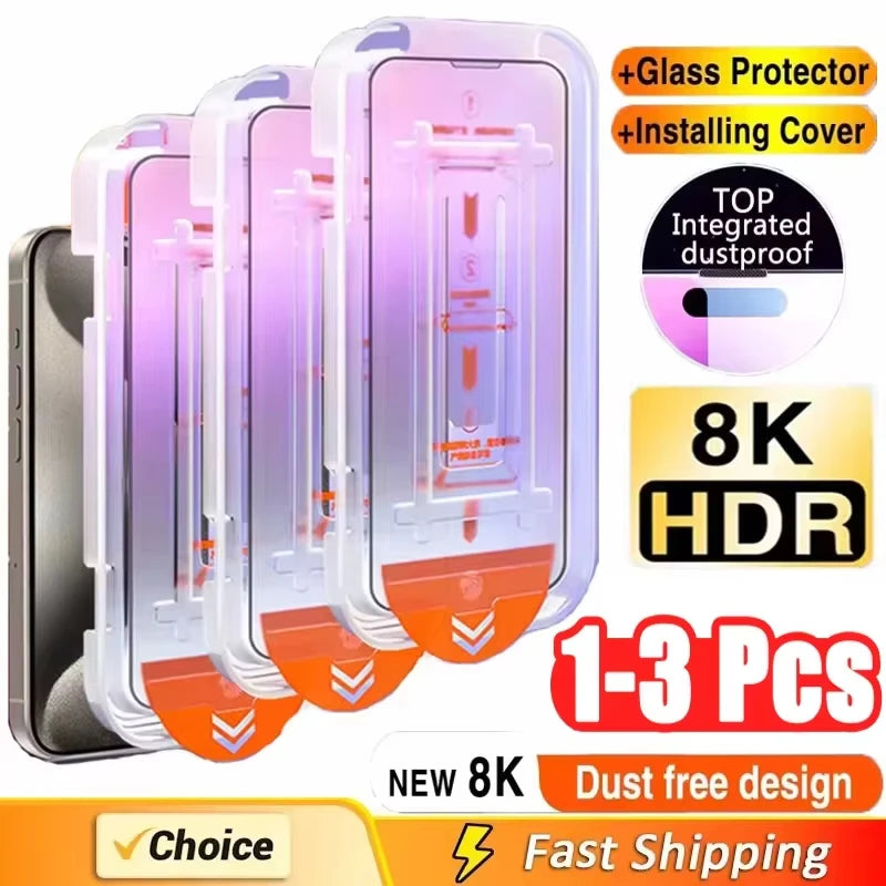 1-3 Stück staubfreier Displayschutz für Samsung A56 5G A55 A17 A16 A07 A57 A37 A54 A36 A25 A53 A26 S24 FE S25 S26 Ultra S23 Glas