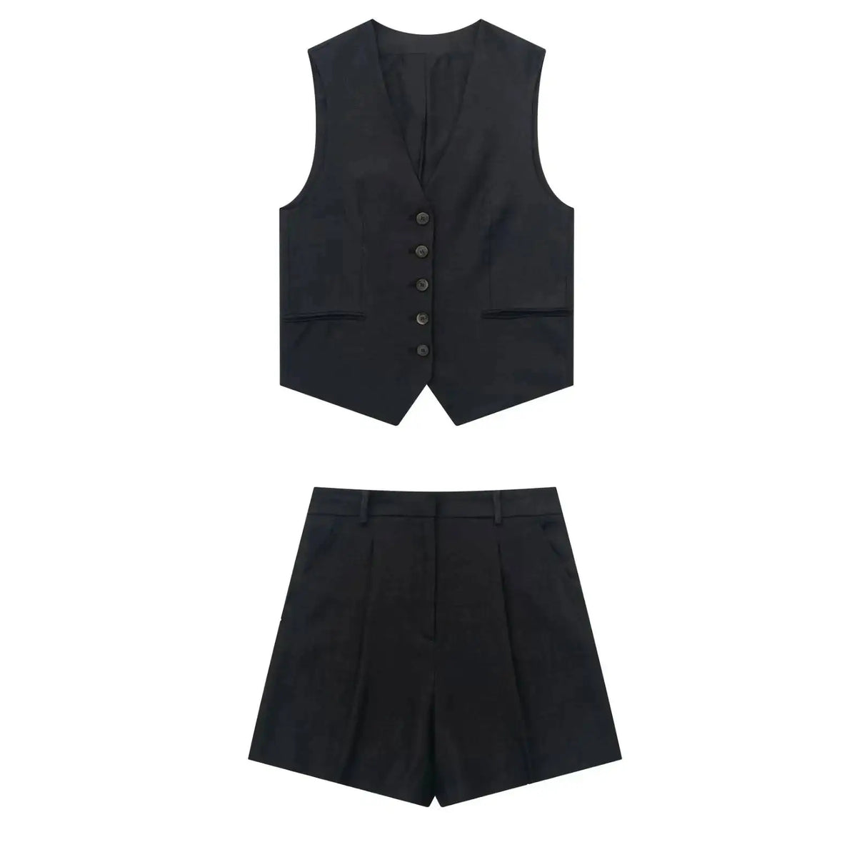Frauen Vintage-Mode Shorts Set Casual Solide Weiß Ärmellose Weste + Taschen Hosen Weibliche Zwei Stücke Set Straße Roupa De mujer