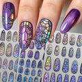 1/3 Stück 5D Aurora Buntglas-Nagelaufkleber Buntes Fenster-Rokoko-Blumenmuster Nagelkunst-Aufkleber DIY Maniküre Gotische Dekoration