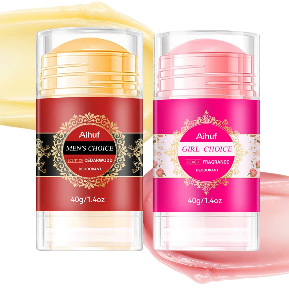 AIHUF Unisex 40g Deodorant-Stick mit Zedernholz- & Pfirsich-Duft Tragbares Dreh-Design Langanhaltend 72h Deodorant für Empfindliche Haut