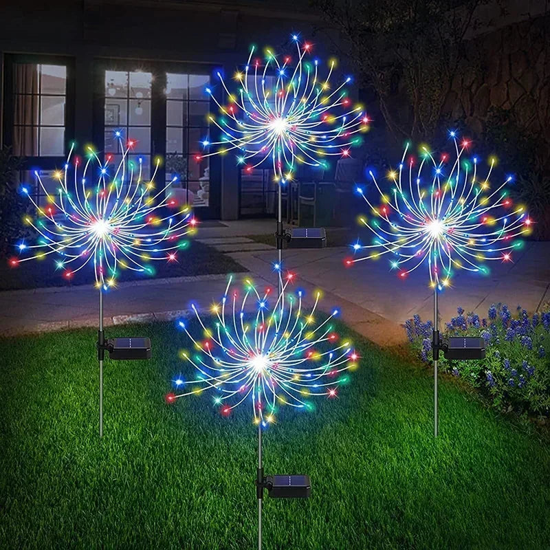 Solar LED Feuerwerk Lichterkette Outdoor Garten Dekoration Rasen Weg Licht für Terrasse Hof Party Weihnachten Hochzeit