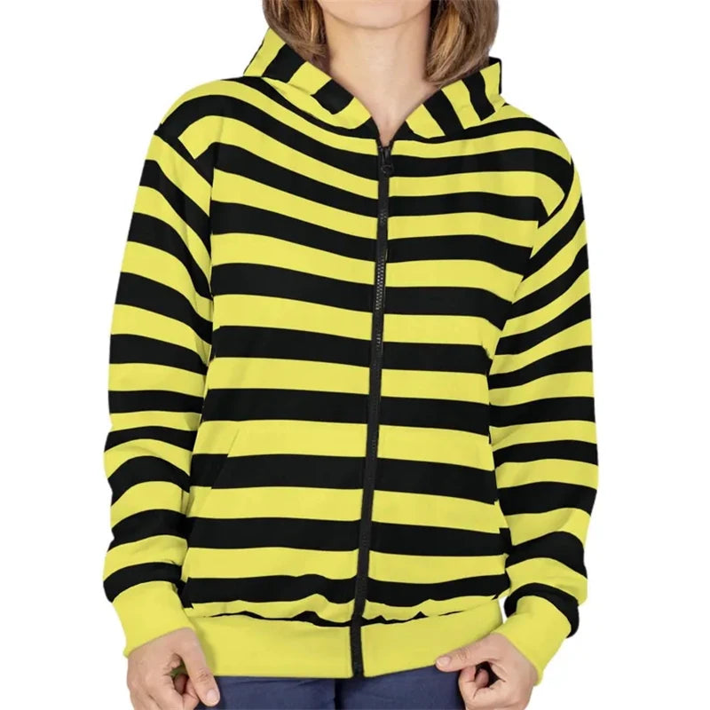 2025 Essentials Kapuzenpullover mit Reißverschluss, gestreift, klassische Mode, Streetwear, Kapuzenmantel, satte Farbauswahl, Frühling, lässig, lockeres Sweatshirt
