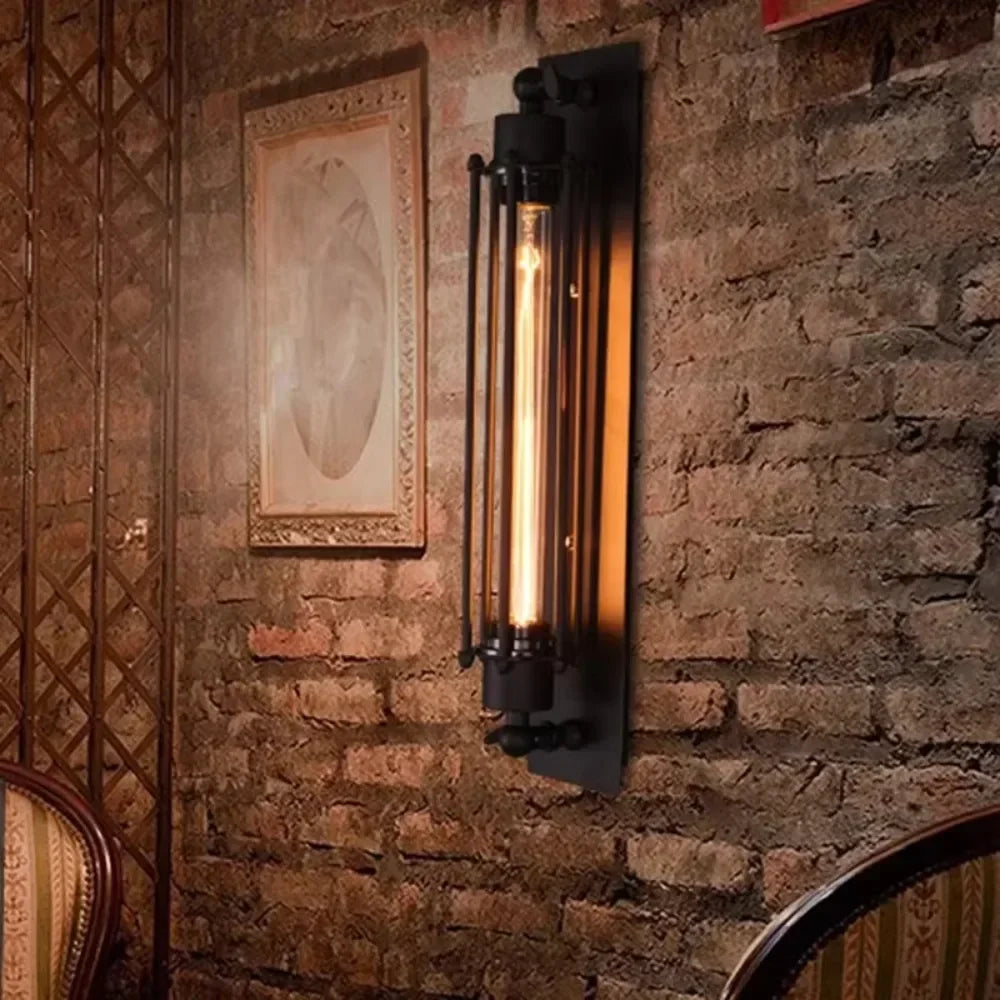 Antike Wachstumsflöte Wandleuchte Schmiedeeisen American Industrial Style Retro Restaurant Korridor Gangbeleuchtung Wandleuchte Dekor Joy