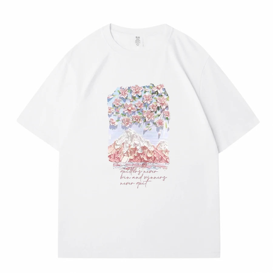 WAVLATII Damen-T-Shirts aus 100 % Baumwolle, Sommer-T-Shirts für Damen, Lavendel, Streetwear, bedruckte T-Shirts, grün, lässig, kurzärmelig, WT2328