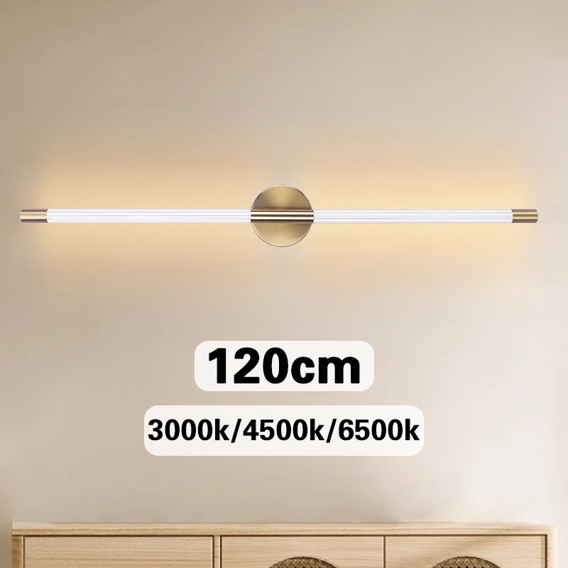 60-120 cm Moderne LED-Wandleuchte für Innenräume, Goldene Streifenlampe, Schlafzimmer Wohnzimmer Heimdekoration, 85-265V Beleuchtungskörper