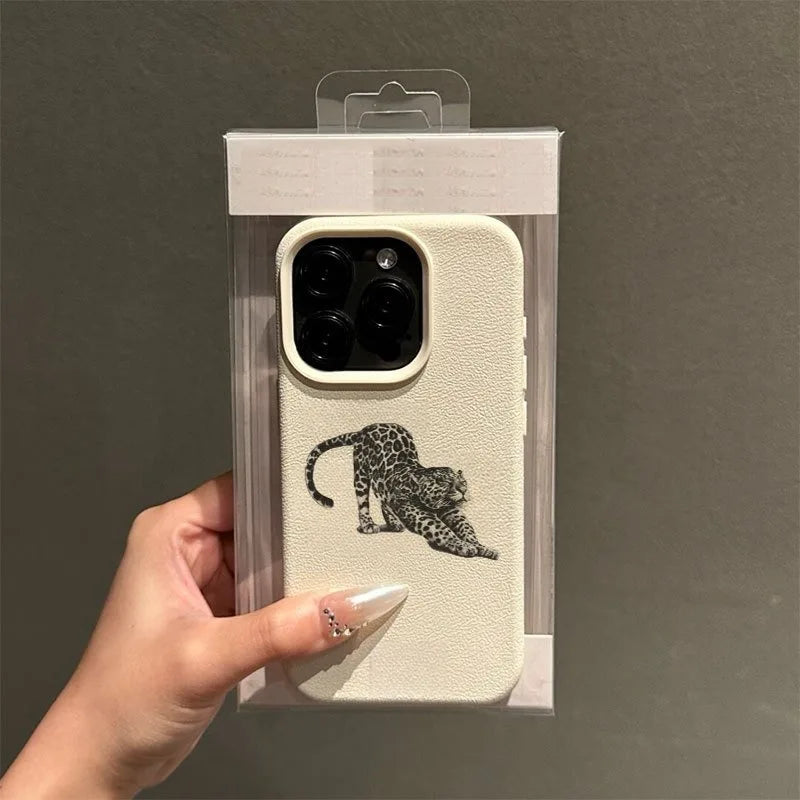 Für iPhone 17 16 15 14 13 12 11 Pro Max Hülle Panther Leopard Animal Print Design Cover für iPhone XS XR X 16E 16 Plus Air Fundas