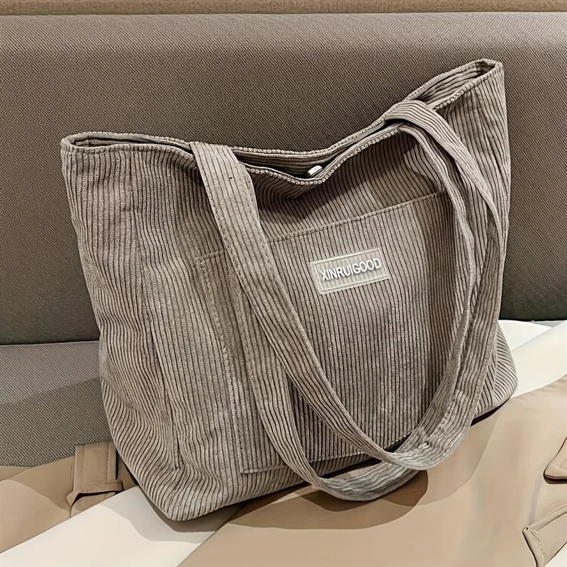 Damen-Schultertasche aus Cord, lässige modische Handtasche mit großem Fassungsvermögen zum Ausgehen, Geldbörsen und Handtaschen, Designer-Tasche