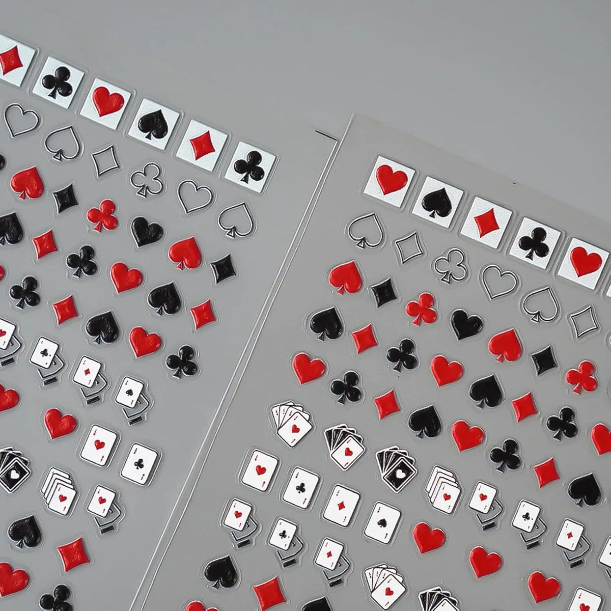5D geprägte Spielkarte Nail Art Aufkleber Nageldekoration DIY für Maniküre Poker Anzug Design Aufkleber selbstklebende Aufkleber