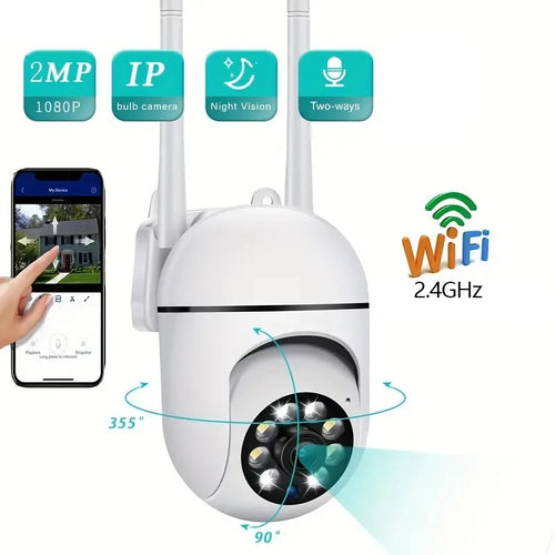 1080P Nachtsicht-IP-Kamera, WiFi, Bewegungsverfolgung im Freien, 2-Wege-Audio, Heimsicherheitsüberwachungskamera, unterstützt TF-Karte