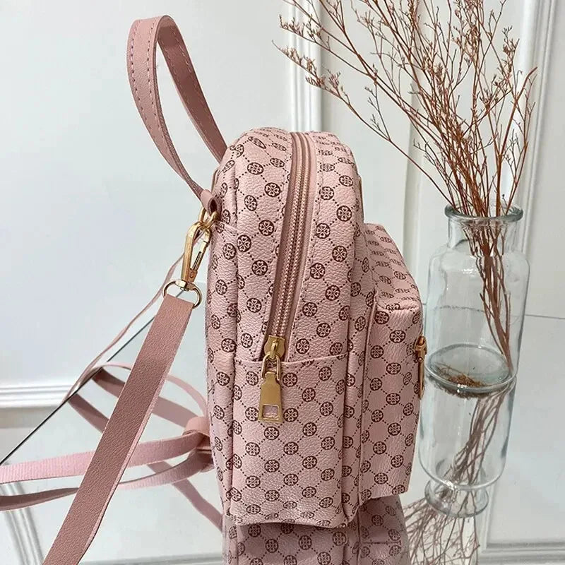 Klassischer Rucksack aus Blumenmaterial für Damen, modischer Studentenrucksack für Damen, tägliche Einkaufstasche für Damen