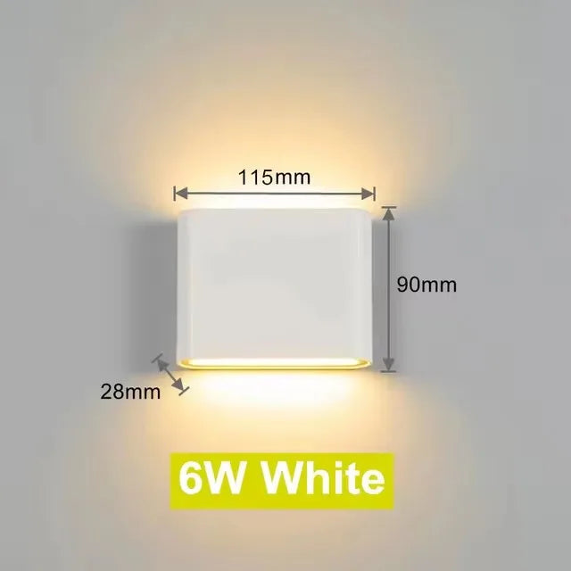 Moderne wasserdichte 12W LED-Wandleuchte für den Außenbereich, IP65, Aluminium, nach oben und unten, Wandleuchte, Garten, Veranda, Wandleuchte, Dekoration, Licht 110V, 220V