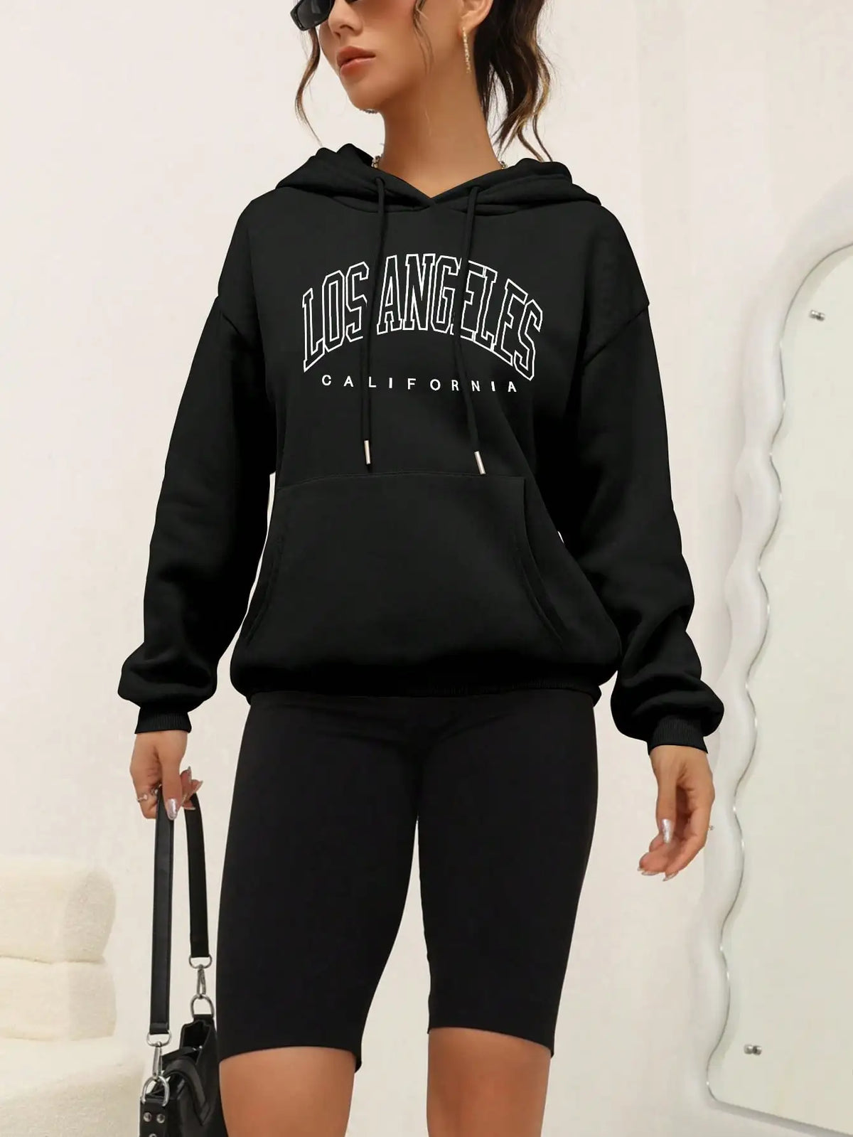 Los Angeles Kunst Brief Design Frauen Plus Größe Hoodies Amerikanischen Stil Casual Hoody Herbst Hip Hop Hoodie Frau Fleece Kleidung