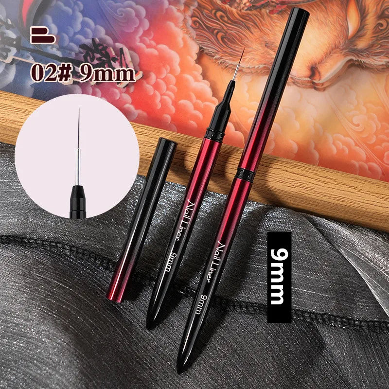 6/9/12/15/18/25mm Nail Art Liner Pinsel Gel-Nagelpinsel Gel-Nagellack Malerpinsel Zeichnen Nagelkunst Design Pinselstift