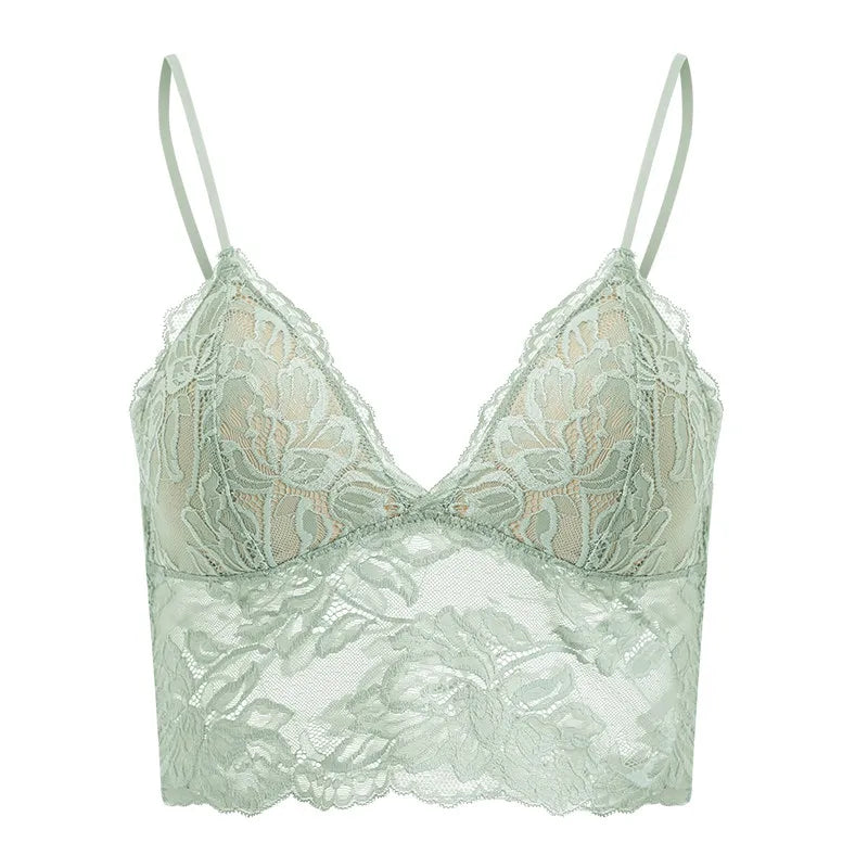 Französisches Damen-Dessous-Set aus dünner Spitze, trägerloser Triangel-BH, schlanker, unsichtbarer BH, perfekt für große Brüste, um sie kleiner zu lassen, für den Alltag, S-XL