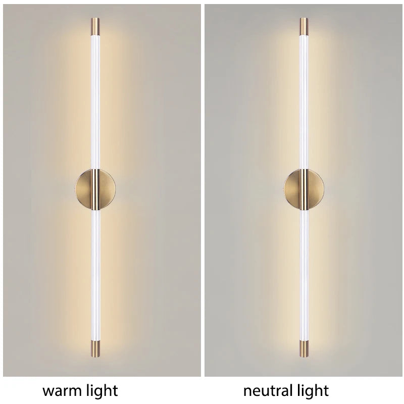 60-120 cm Moderne LED-Wandleuchte für Innenräume, Goldene Streifenlampe, Schlafzimmer Wohnzimmer Heimdekoration, 85-265V Beleuchtungskörper