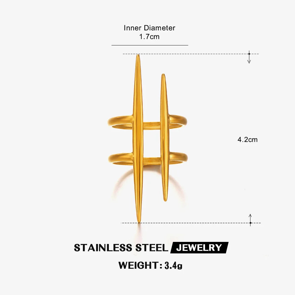 Minimalistische Textur Edelstahl Flügel Ringe für Frauen Gold Farbe Öffnung Paar Ring ästhetische Hochzeit Weihnachten Schmuck