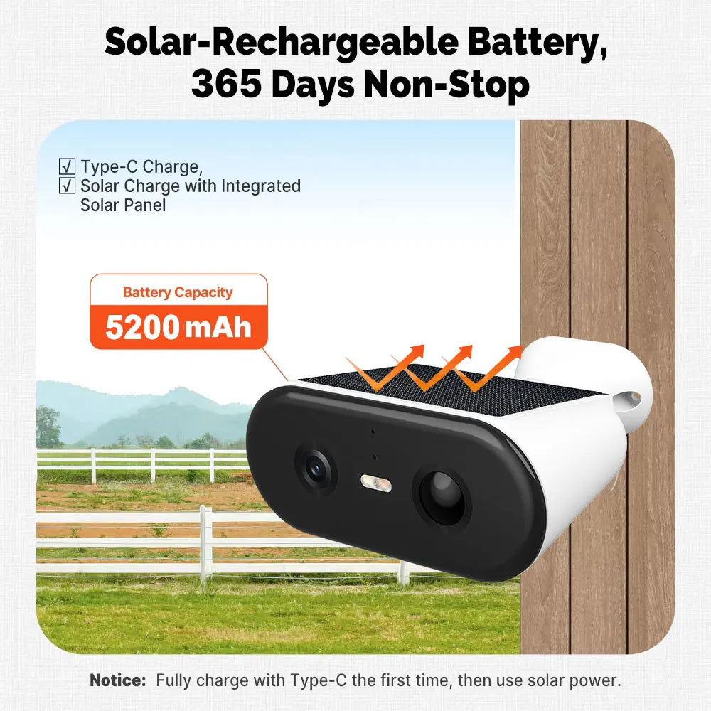 2K Solar-Überwachungskamera für den Außenbereich, kabellos, 2,4 G und 5 GHz, WLAN-IP-Kamera, 5 MP HD, integrierter Akku, Videoüberwachung, lange Standby-Zeit