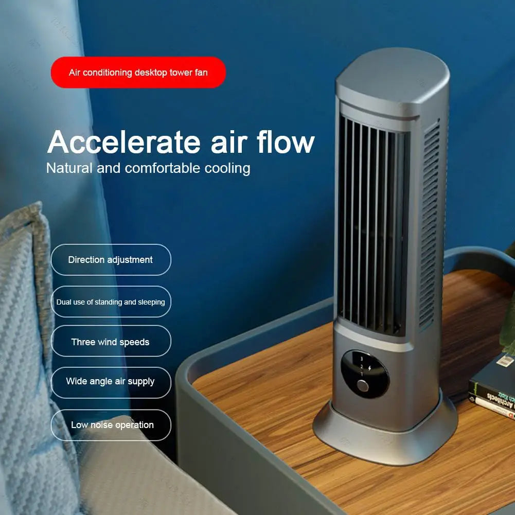 Vertikaler horizontaler elektrischer Ventilator, USB wiederaufladbar, 3 Geschwindigkeiten, Haushalts-Klimaventilator, Desktop-Kühlventilator, tragbarer Turmventilator