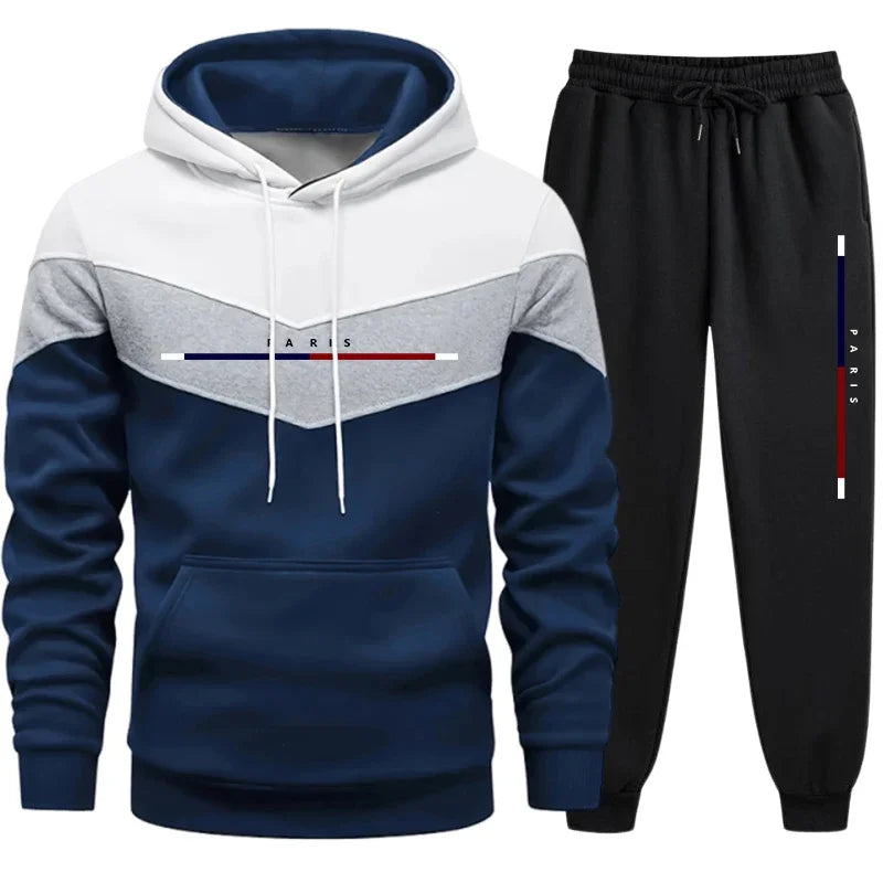 Lässige Qualität, heißer Verkauf, Herren-Trainingsanzug, modischer Kapuzenpullover, dreifarbiges Sweatshirt und Jogginghose, tägliche Sportbekleidung, Herrenanzug, Komfort, Sport