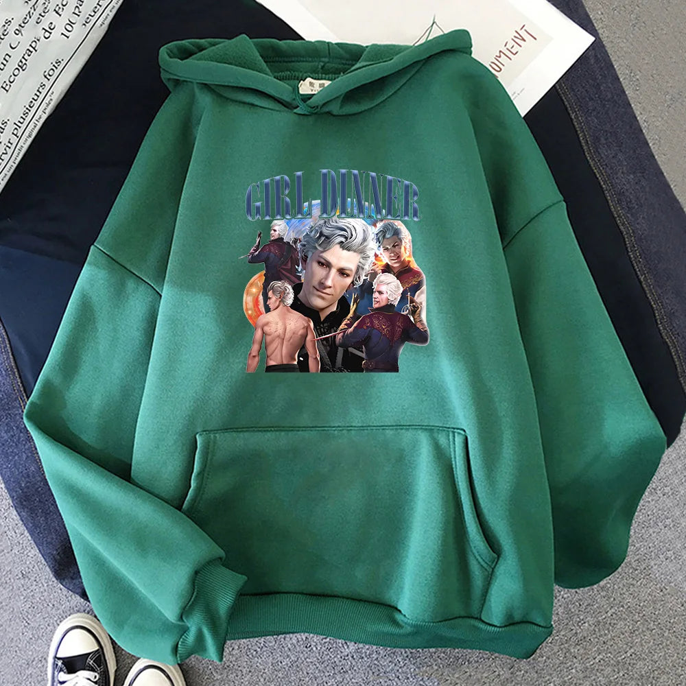 Baldur's Gate 3 Hoodies Grafikdruck mit Kapuze, bequemes Fleece-Sweatshirt, langärmelig, Harajuku-Kleidung, Moletom, süßer Kapuzenpullover
