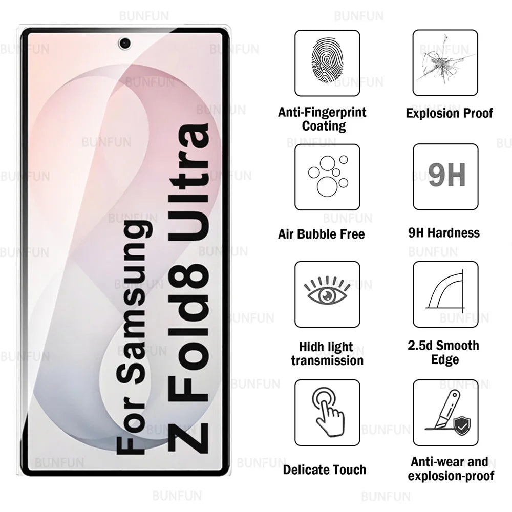 8in1 Displayschutzfolie Außenglas für Samsung Galaxy Z Fold8 Ultra 5G Kamerafolie Gehärtetes Glas ZFold8 Fold 8 Ultra ZFold8Ultra