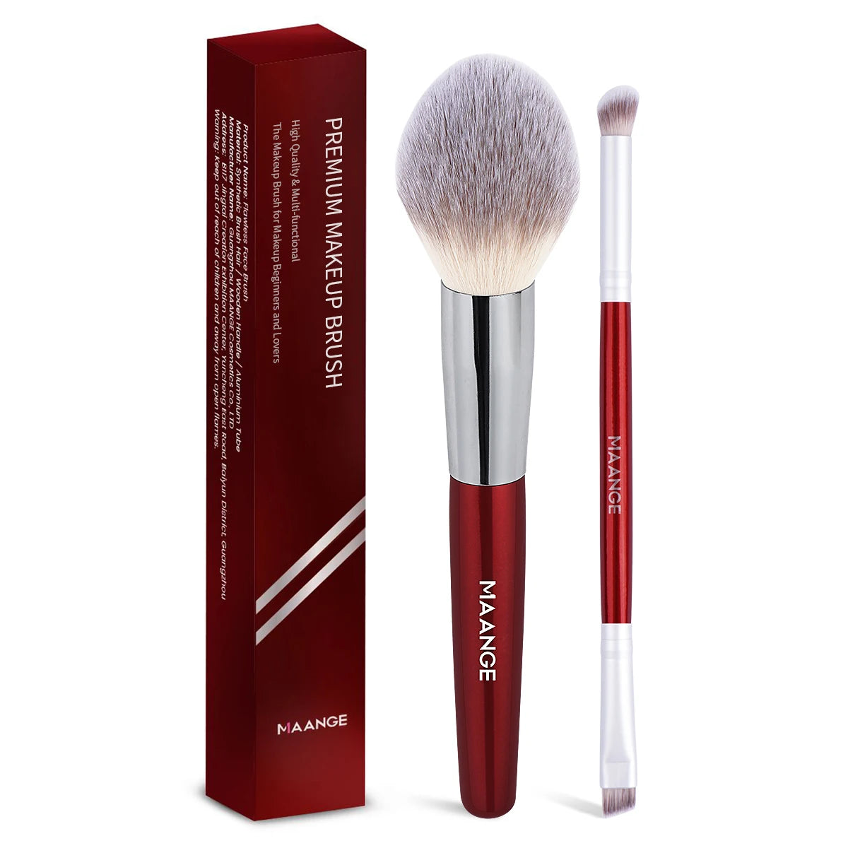 MAANGE Professionelles 2-teiliges Make-up-Pinsel-Set, weiches Haar, Detailpinsel für Puder, Rouge, Wimpern, Textmarker, Make-up-Pinsel, Schönheit