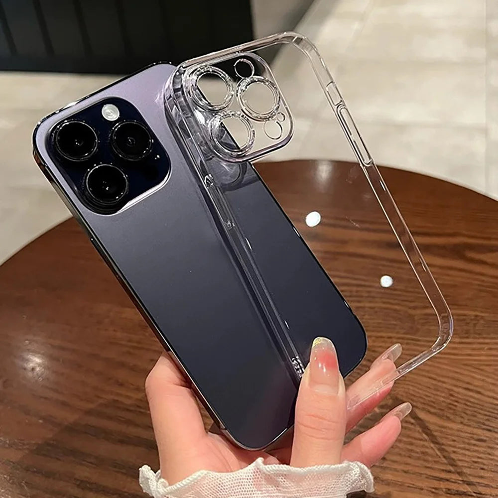 Transparente Hülle für iPhone 17 16 15 14 11 12 13 Pro Max 7 8 15 16 Plus X XR XS Max Air SE 2020 2022 iPhone11 Stoßfeste Schutzhülle Funda