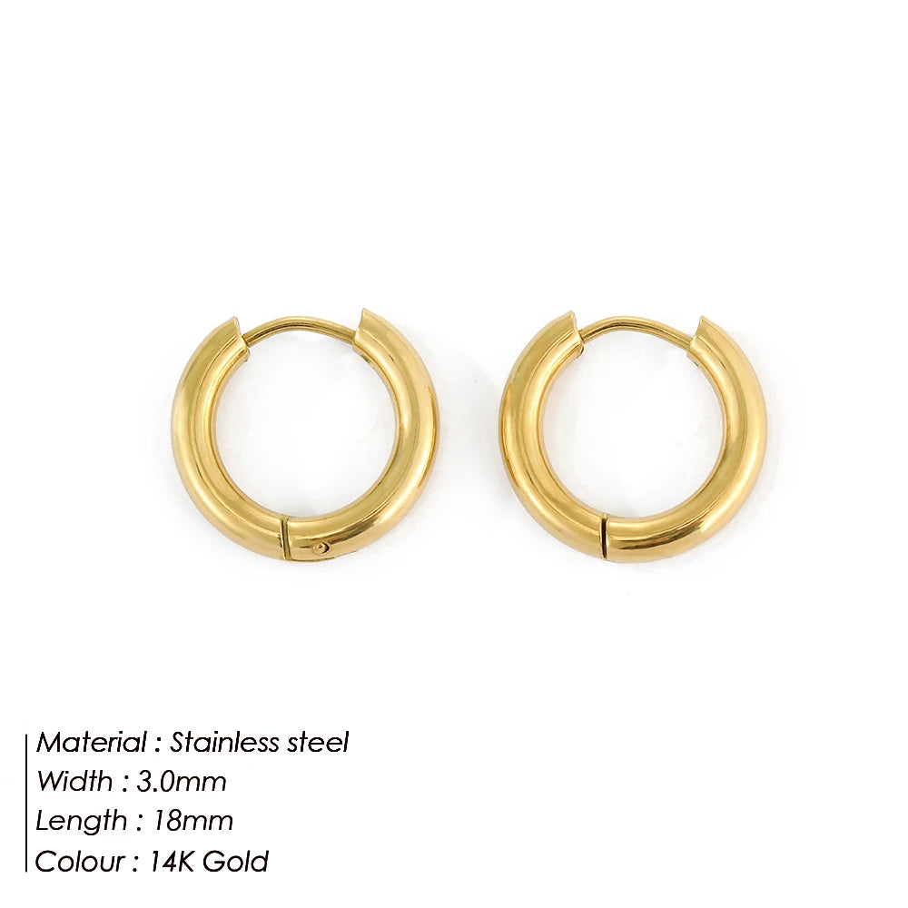 EManco Minimalistische Edelstahl Runde Ohrringe für Frauen Trendige Geometrische Tropfen-Statement-Ohrringe Party Mode-Schmuck Geschenk