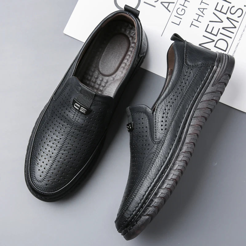 Herren Slip-on Loafers Sommer Atmungsaktive Rutschfeste Business-Freizeitschuhe Weiche Sohle Outdoor-Fahrschuhe-WC886-1