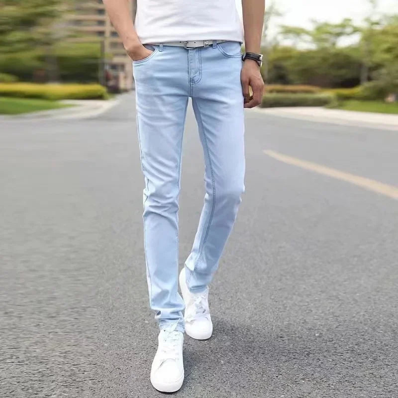 Elastische Slim-Fit-Jeans für Herren Herbst Neuer Stil Trendige Lässige Lange Hosen Bequeme Loose-Fit-Herrenmode Schmal Geschnittene Hosen
