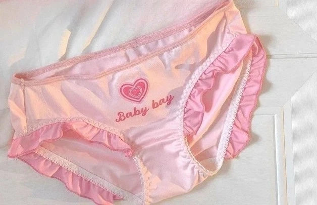 Kawaii Lolita Dessous Set Push-Up-BH, kabelloses gepolstertes Bralette für kleine Brust, süßes BH- und Höschenset im Barbie-Puppenstil MOYISU