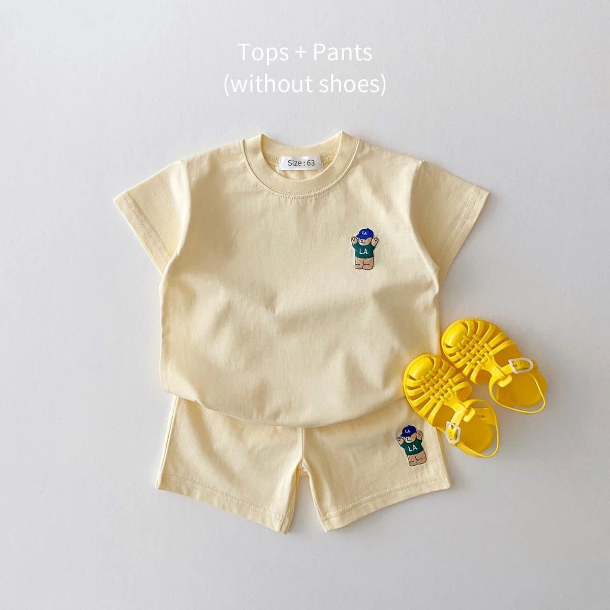 Koreanische Baby Boy Sommer Kleidung Set Gestickte Bär Bunte T-shirts T shirts + Lose Shorts Anzug 2PCS Pack Baby mädchen Kleidung Sets