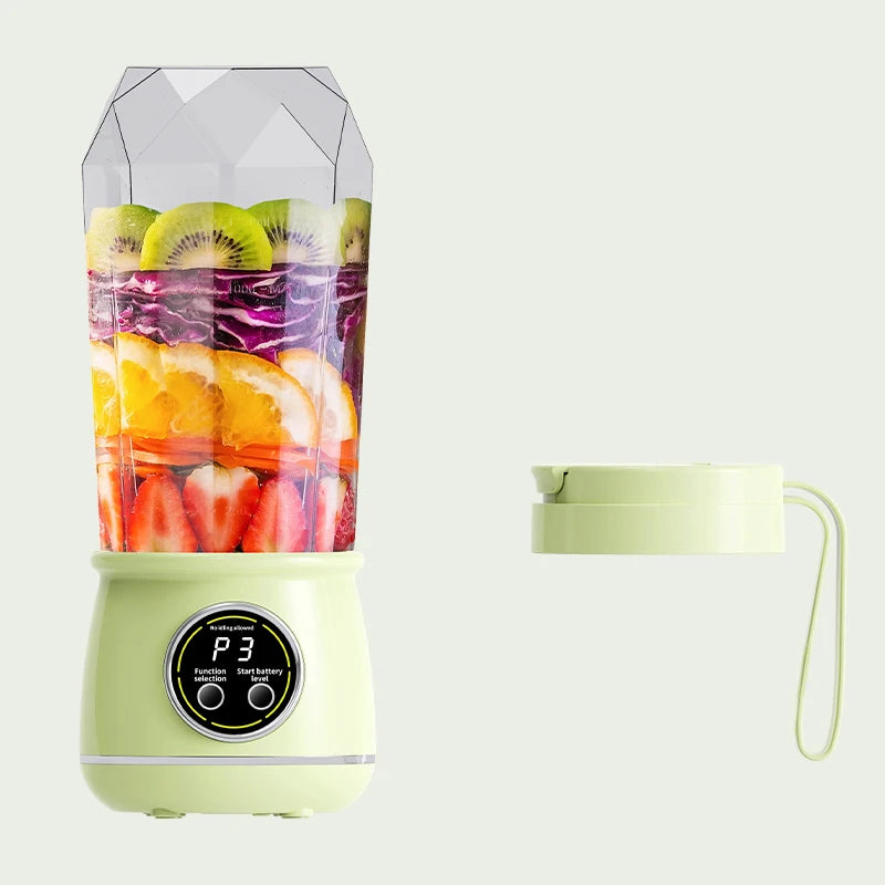 Elektrischer Entsafter, USB-Aufladbarer Digitaler Mixer, Tragbarer Entsafter, Geeignet für Smoothies, Milchshakes und Fruchtsäfte