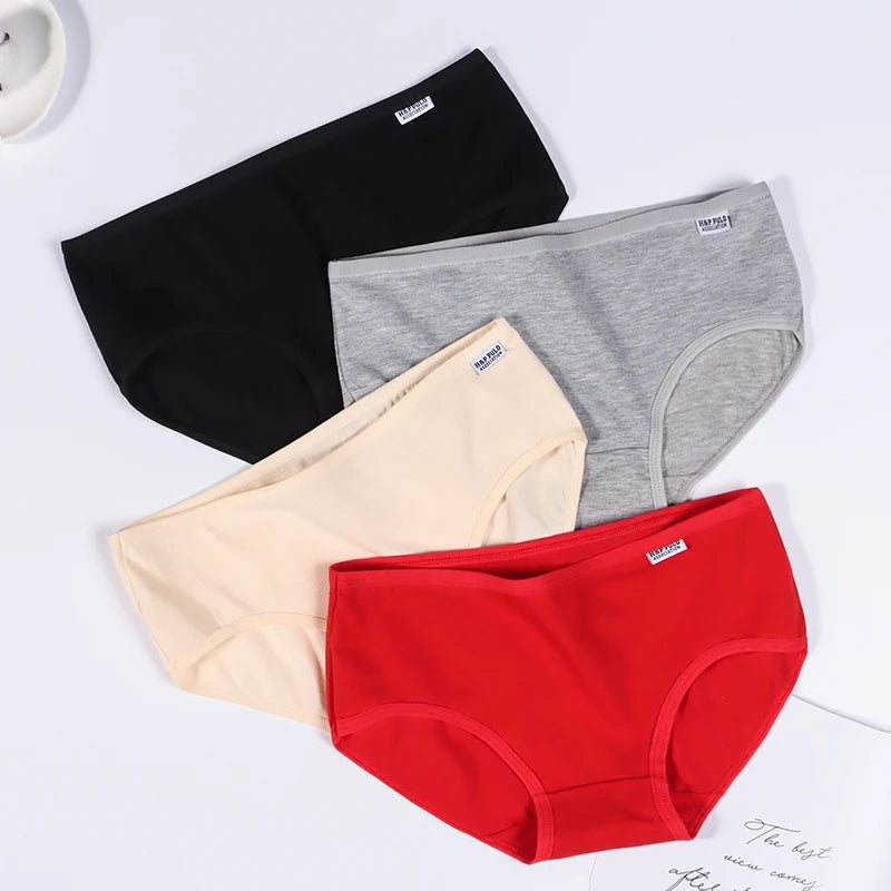 Damenhöschen aus reiner Baumwolle, weich, atmungsaktiv, bequem, Unterwäsche, Bonbonfarben, Unterhose, mittlere Taille, große Größe, M-XXL, Slips, Dessous