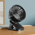 Leiser Mini-Clip-Ventilator, 720° drehbarer Kopf, USB-Aufladung, Nachtlampe, tragbarer Kühlventilator für Büro, Zuhause, Camping, Outdoor