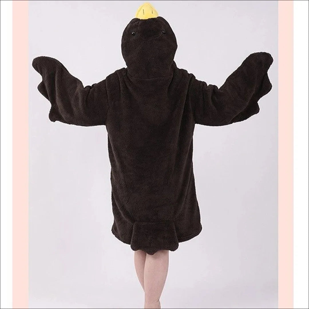 Cartoon Große Gans Robe Korallen Fleece Mit Kapuze Pyjama Lustige Ente Cosplay Paar Nachthemd Plüsch Nachtwäsche Hause Kleidung